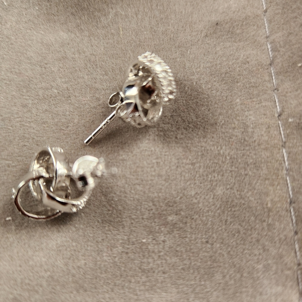 Sterling Silver Geometric Shapped Stud Earrings - image 3